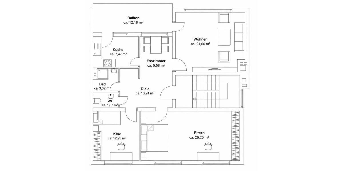 Etagenwohnung Wuppertal Elberfeld - 3 Zimmer, 100 m&sup2;, 230.000&euro; | Angebot:26196791