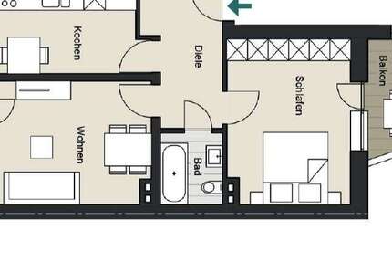 Wohnung Köln Neustadt/Süd - 2 Zimmer, 55 m&sup2;, 399.000&euro; | Angebot:18935801
