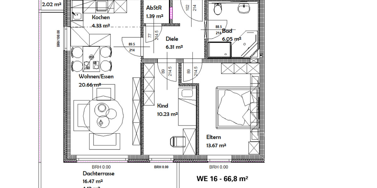 Etagenwohnung Wuppertal Gemarkung Barmen - 3 Zimmer, 74 m&sup2;, 550&euro; | Angebot:20385278