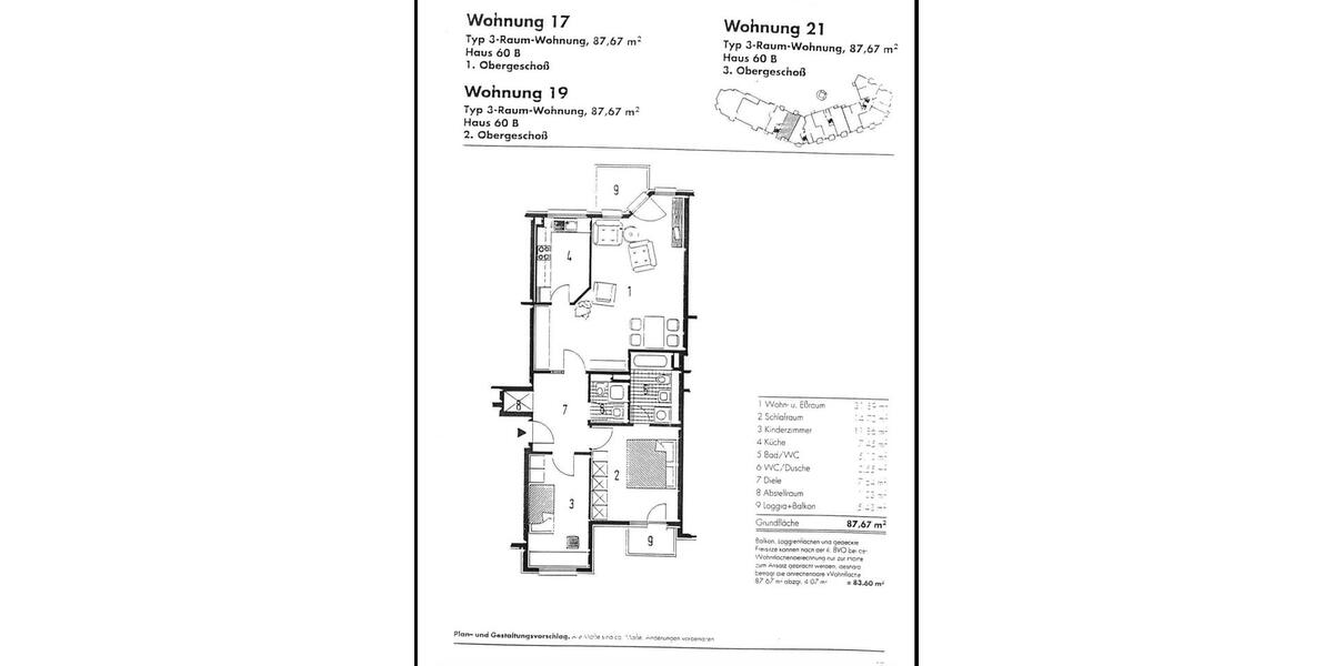 Etagenwohnung Wuppertal Arrenberg - 3 Zimmer, 84 m&sup2;, 240.000&euro; | Angebot:26286935