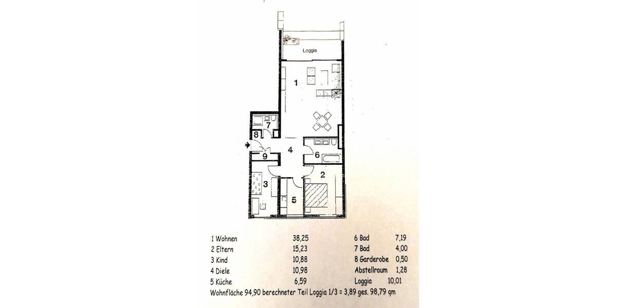 Etagenwohnung Köln Weiden - 3 Zimmer, 98 m&sup2;, 369.000&euro; | Angebot:26820389