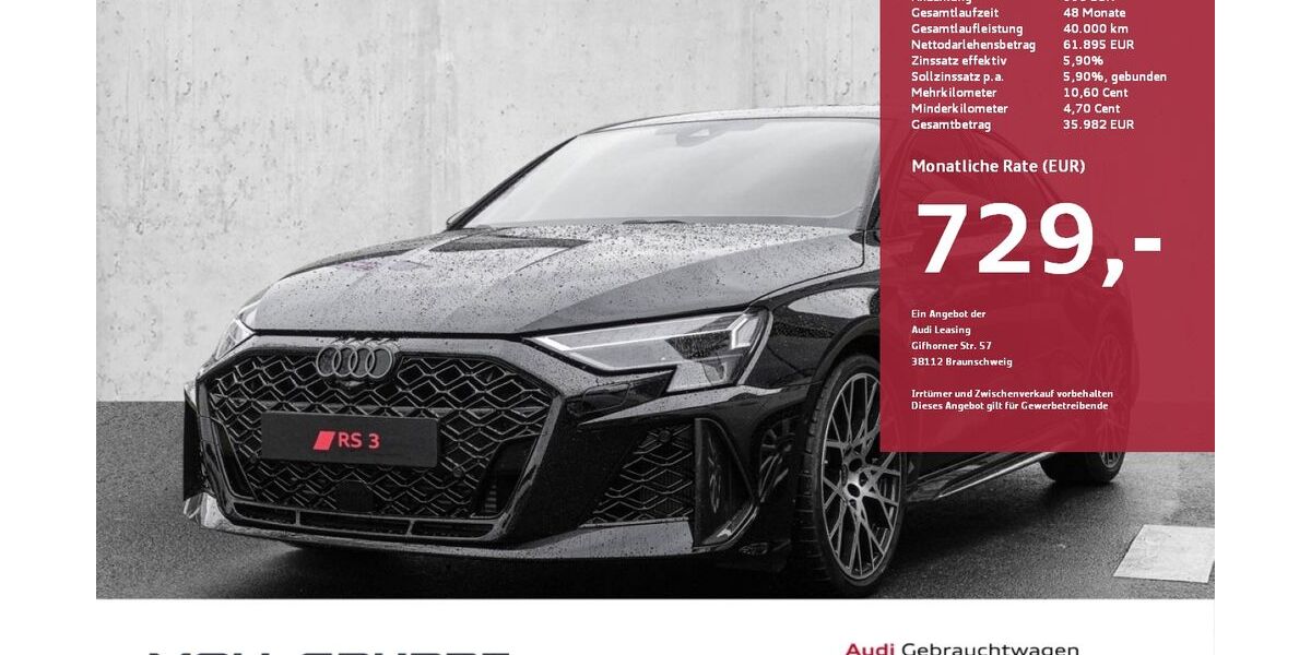 Audi RS3 9.000 km 64.990 &euro; Düsseldorf 40549