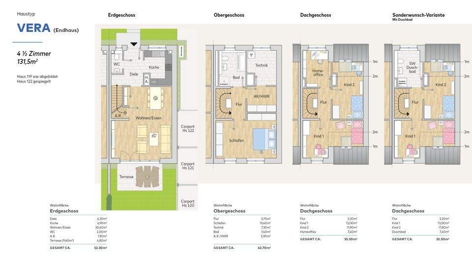 Reihenendhaus Leverkusen Steinbüchel - 5 Zimmer, 131 m&sup2;, 614.000&euro; | Angebot:25735112