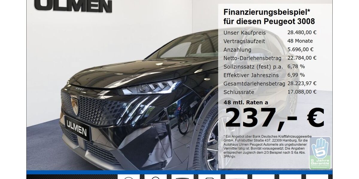 Peugeot 3008 38.041 km 28.480 &euro; Düsseldorf 40233