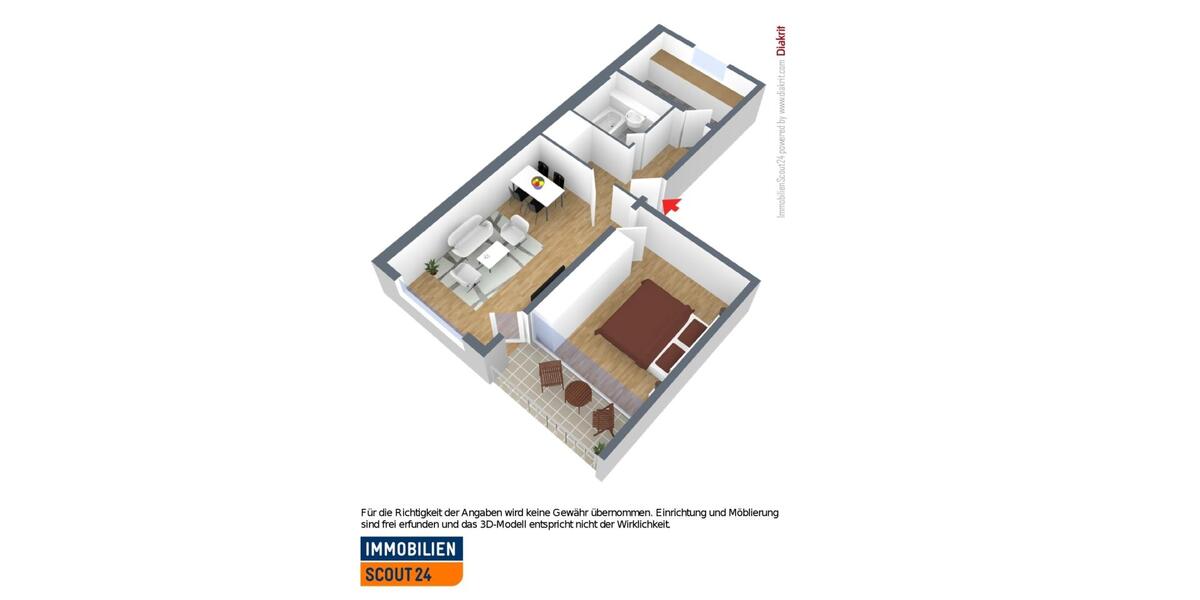 Etagenwohnung Monheim am Rhein - 2 Zimmer, 55 m&sup2;, 639&euro; | Angebot:26633925
