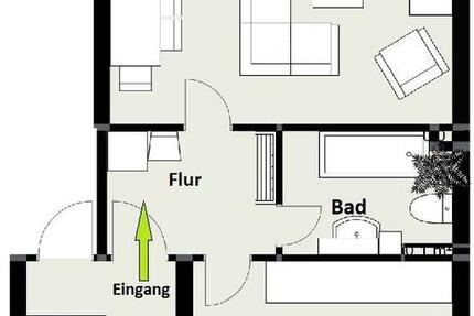 Wohnung Wuppertal Arrenberg - 2 Zimmer, 53 m&sup2;, 435&euro; | Angebot:26194874