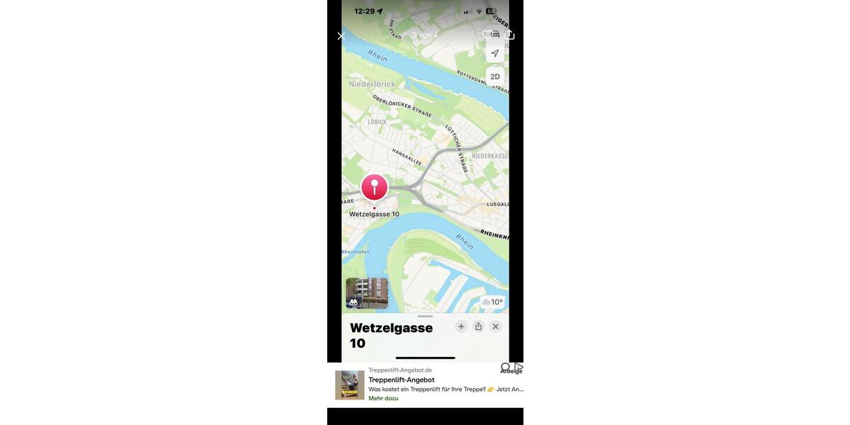 Etagenwohnung Düsseldorf Heerdt - 2 Zimmer, 76 m&sup2;, 1.550&euro; | Angebot:26038699