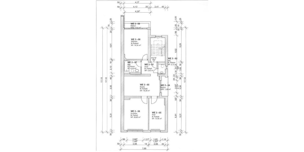 Etagenwohnung Köln Lindenthal - 3 Zimmer, 90 m&sup2;, 615.000&euro; | Angebot:26062877