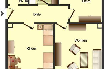 Wohnung Solingen Heidberg - 3 Zimmer, 71 m&sup2;, 689&euro; | Angebot:27067278