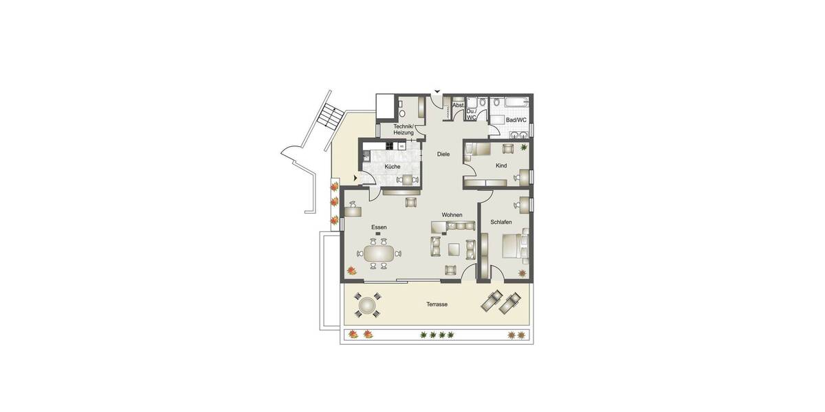 Terrassenwohnung Düsseldorf / Gerresheim Gerresheim - 3 Zimmer, 178 m&sup2;, 775.000&euro; | Angebot:26189025