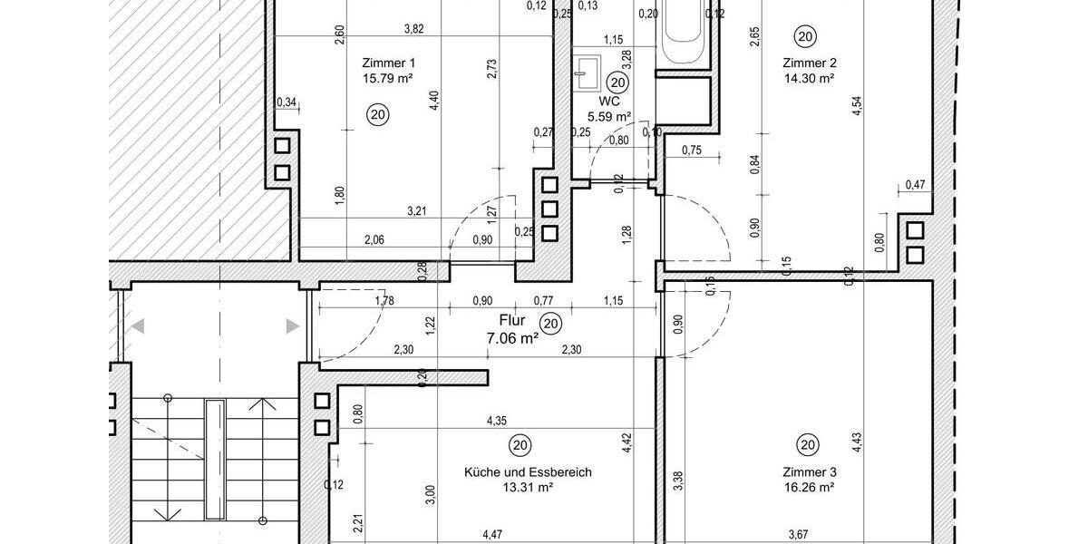 Etagenwohnung Köln Mülheim - 3 Zimmer, 72 m&sup2;, 345.000&euro; | Angebot:25888082
