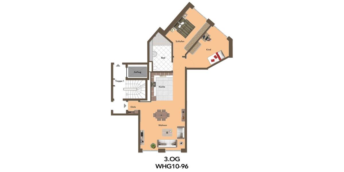 Etagenwohnung Düsseldorf Pempelfort - 3 Zimmer, 96 m&sup2;, 1.830&euro; | Angebot:23569741