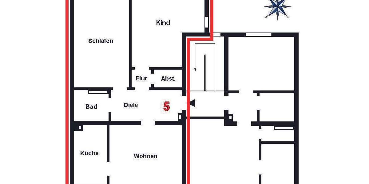 Etagenwohnung Düsseldorf Rath - 3 Zimmer, 76 m&sup2;, 215.000&euro; | Angebot:25986295