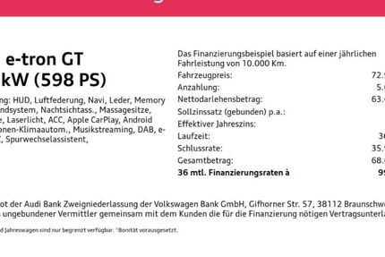 Audi e-tron GT 61.761 km 71.599 &euro; Wuppertal 42109