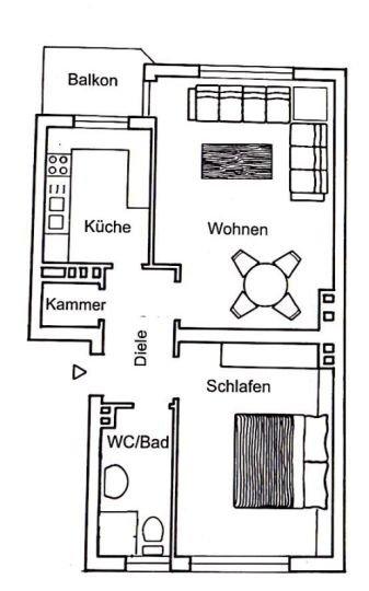 Etagenwohnung Köln Kalk - 2 Zimmer, 53 m&sup2;, 680&euro; | Angebot:26030062