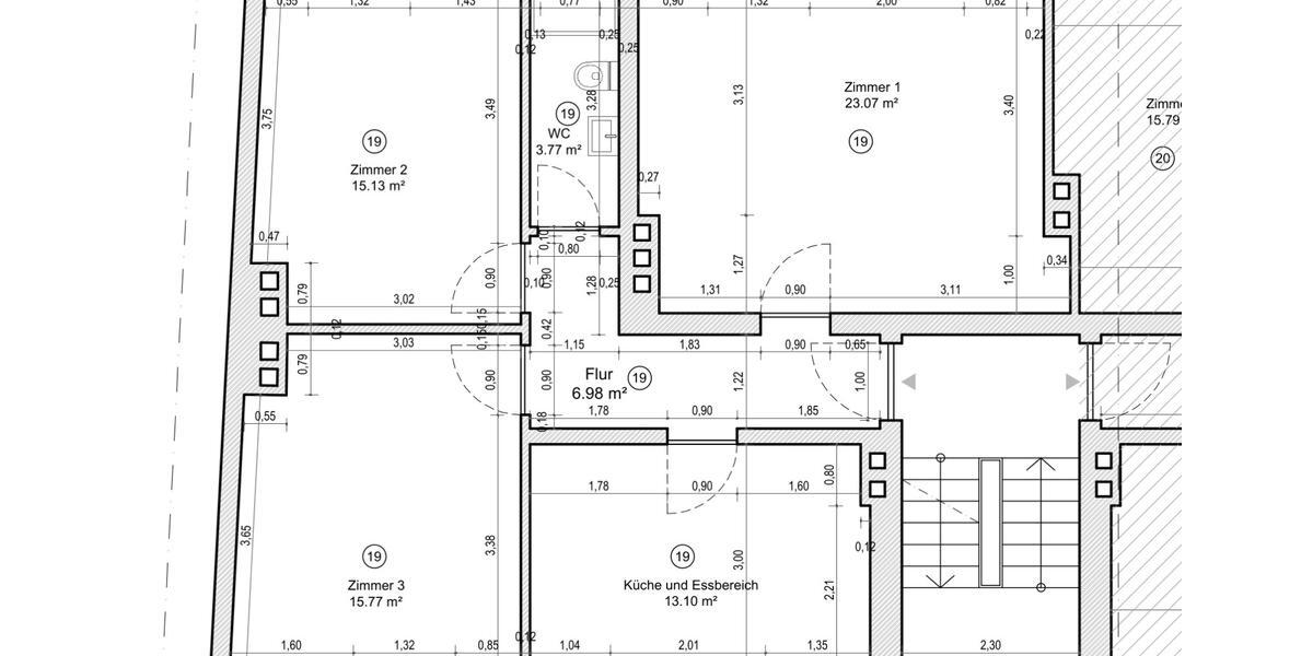 Etagenwohnung Köln Mülheim - 3 Zimmer, 78 m&sup2;, 345.000&euro; | Angebot:26097904