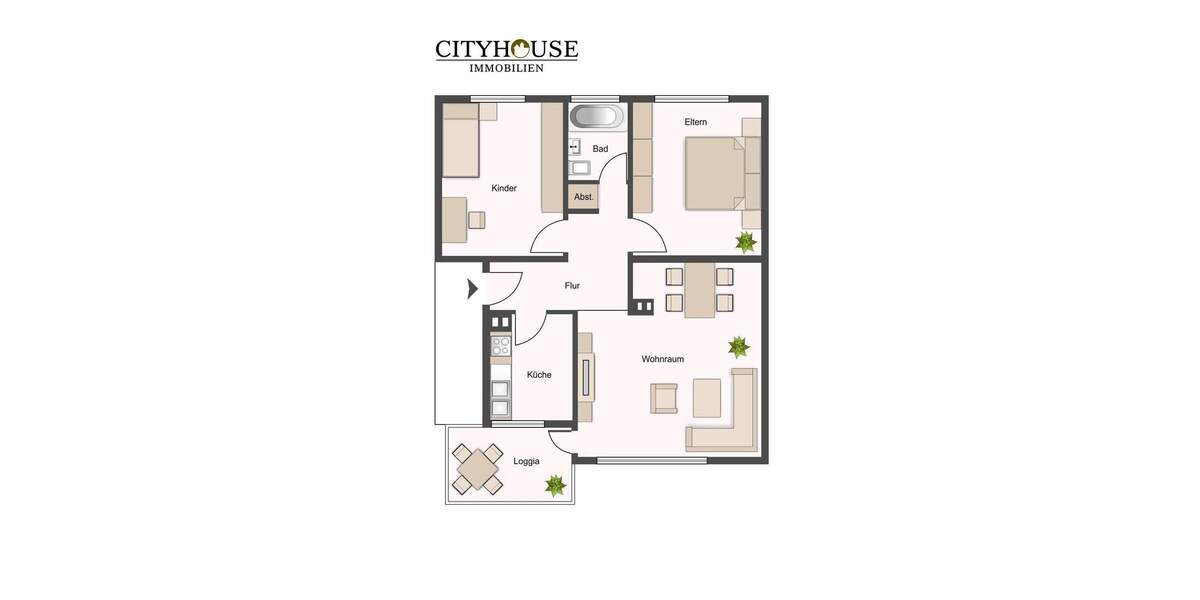 Etagenwohnung Köln / Kalk Kalk - 3 Zimmer, 73 m&sup2;, 295.000&euro; | Angebot:25898849