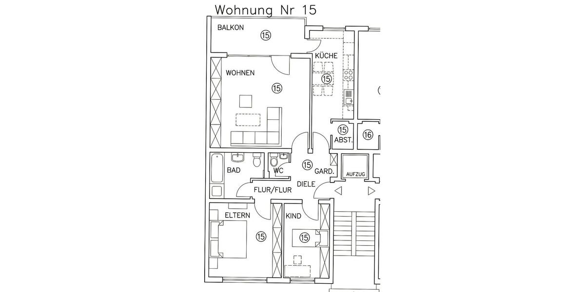 Etagenwohnung Leverkusen Opladen - 3 Zimmer, 89 m&sup2;, 239.000&euro; | Angebot:27208545