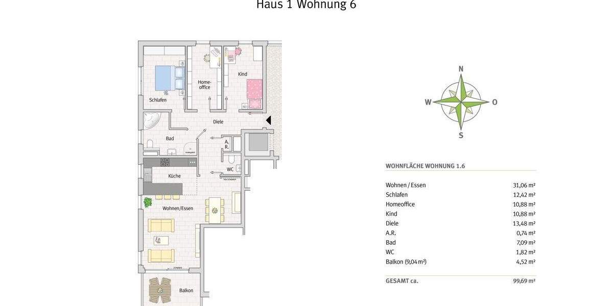 Etagenwohnung Langenfeld Immigrath - 4 Zimmer, 99 m&sup2;, 549.500&euro; | Angebot:25735101
