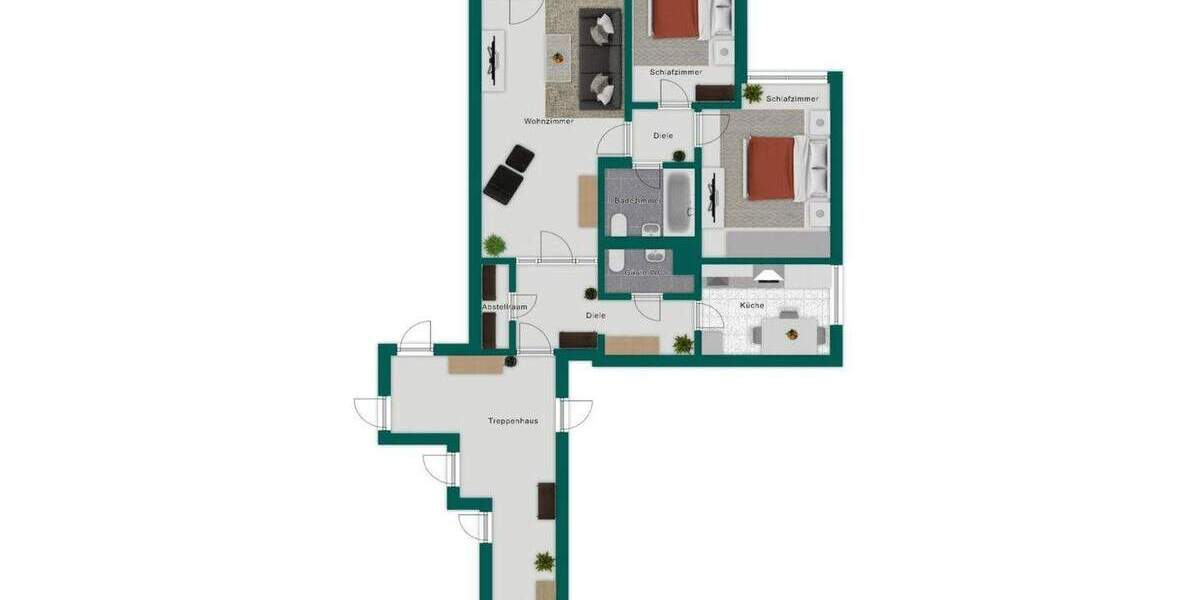 Etagenwohnung Leverkusen Steinbüchel - 3 Zimmer, 80 m&sup2;, 179.000&euro; | Angebot:25899243