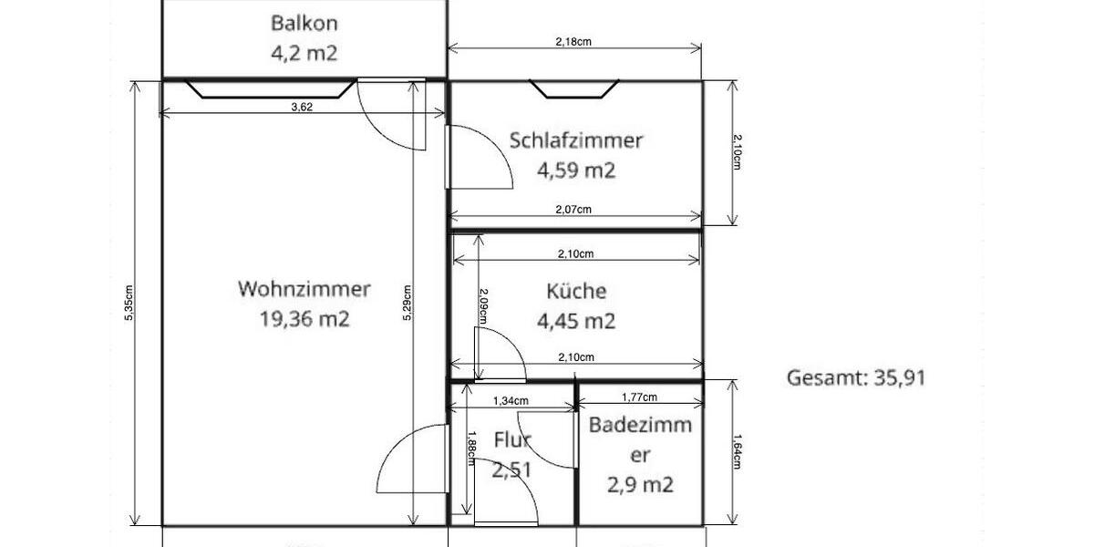 Etagenwohnung Köln Ehrenfeld - 1.5 Zimmer, 36 m&sup2;, 210.000&euro; | Angebot:26250397
