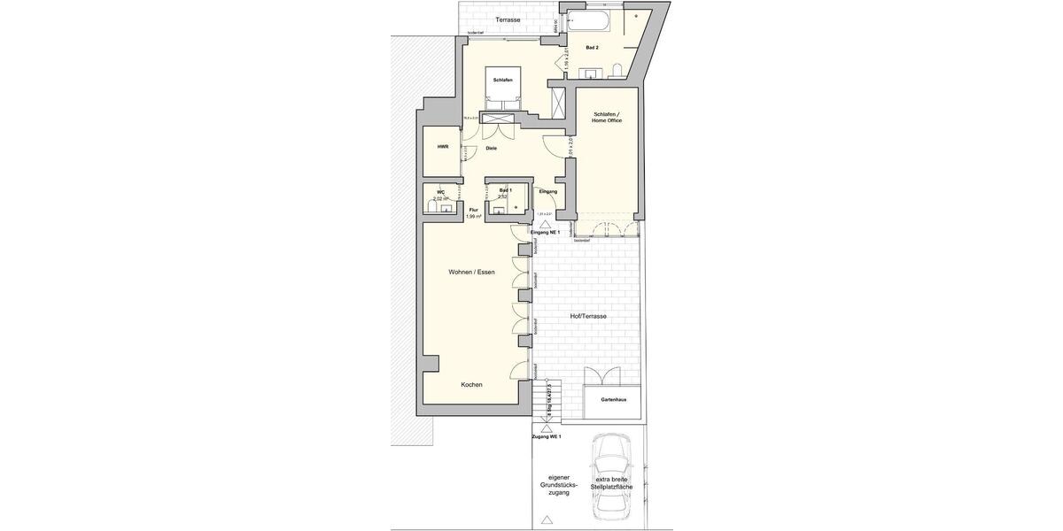 Köln, mitten drin und trotzdem absolut ruhig großzügige 3 Zimmer, ca. 116 m² mit ca. 39 m² große Terrasse und eigenem PKW-Stellplatz vor der Tür - Terrassenwohnung Köln Innenstadt | Angebot:25999691