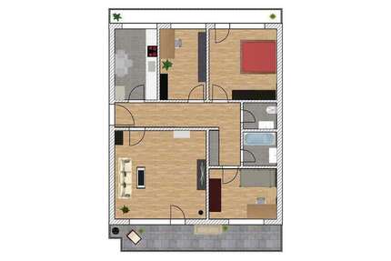 Wohnung Wuppertal Hinterdohr - 3 Zimmer, 82 m&sup2;, 615&euro; | Angebot:26145435