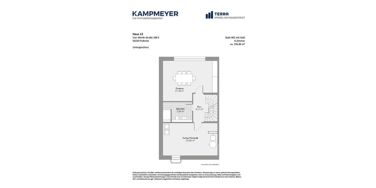Doppelhaushälfte Pulheim - 6 Zimmer, 237 m&sup2;, 3.080&euro; | Angebot:25960460