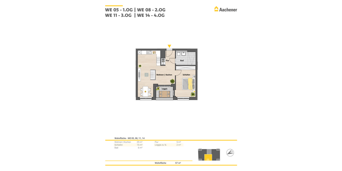 Etagenwohnung Ehrenfeld Ehrenfeld - 2 Zimmer, 57 m&sup2;, 427.900&euro; | Angebot:24975168
