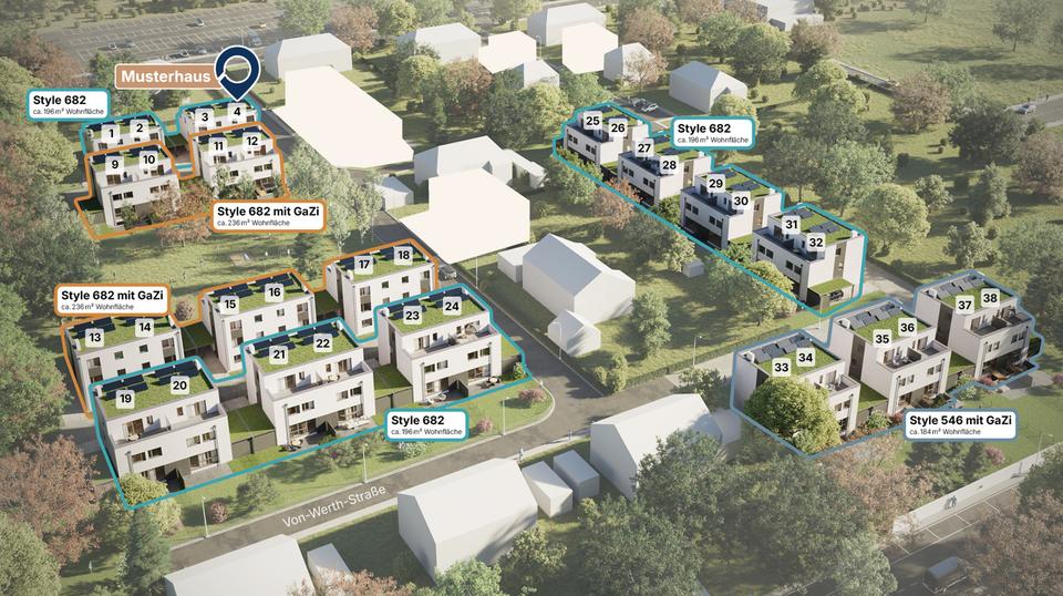 Doppelhaushälfte Pulheim - 6 Zimmer, 237 m&sup2;, 3.140&euro; | Angebot:25960461
