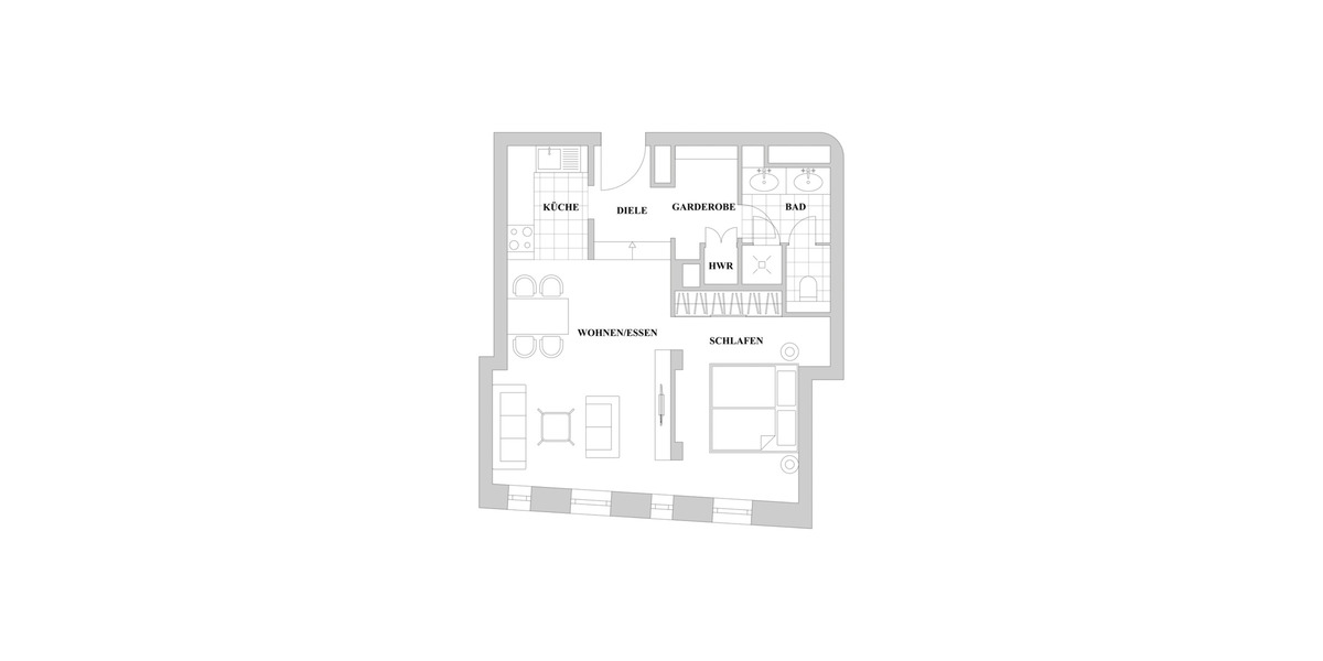 Etagenwohnung Düsseldorf Altstadt - 2 Zimmer, 55 m&sup2;, 1.600&euro; | Angebot:26826256
