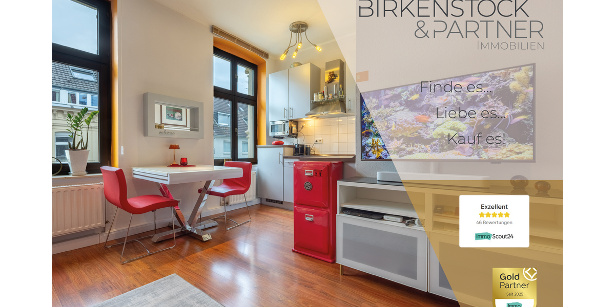 Etagenwohnung Köln Innenstadt - 2 Zimmer, 38 m&sup2;, 375.000&euro; | Angebot:26160817