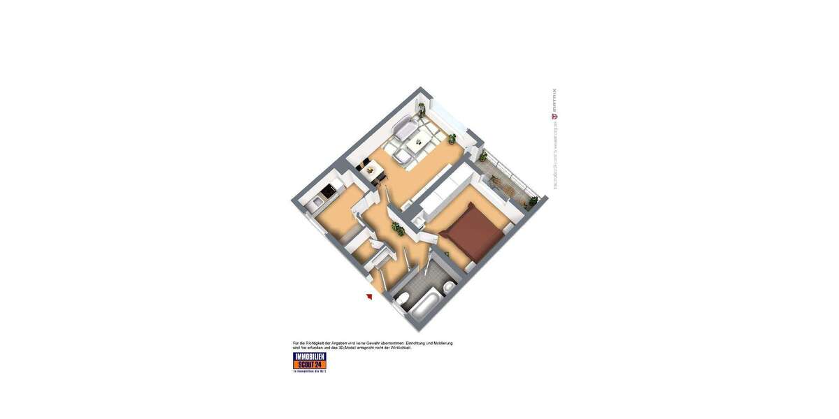 Etagenwohnung Remscheid Klausen - 2 Zimmer, 56 m&sup2;, 489&euro; | Angebot:26215654
