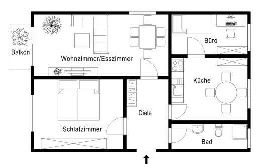 Etagenwohnung Solingen Solingen-Mitte - 3 Zimmer, 60 m&sup2;, 600&euro; | Angebot:25435427
