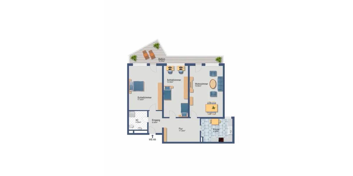 Etagenwohnung Köln Chorweiler - 3 Zimmer, 85 m&sup2;, 255.000&euro; | Angebot:26052792