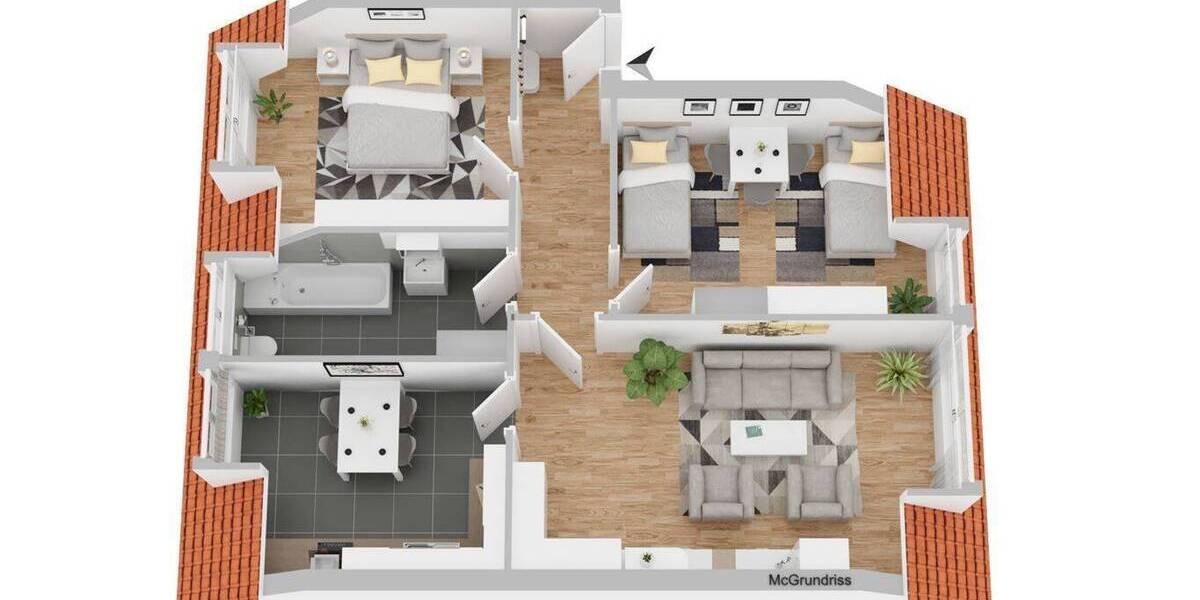 Etagenwohnung Neuss Barbaraviertel - 3 Zimmer, 69 m&sup2;, 950&euro; | Angebot:26835252