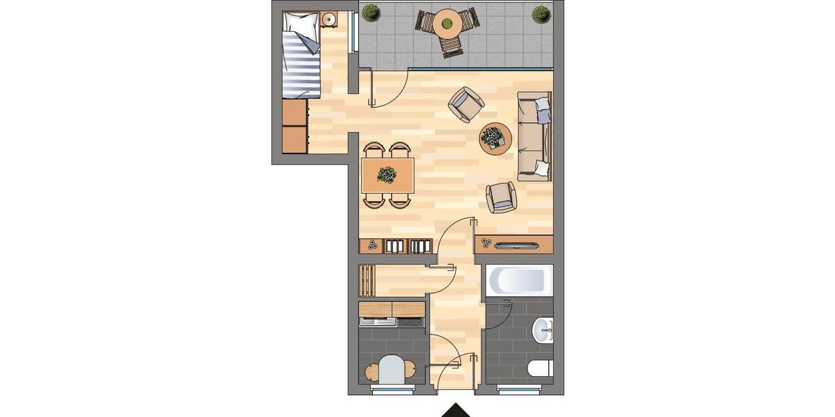 Erdgeschoßwohnung Velbert Velbert-Mitte - 1 Zimmer, 37 m&sup2;, 309&euro; | Angebot:26292983