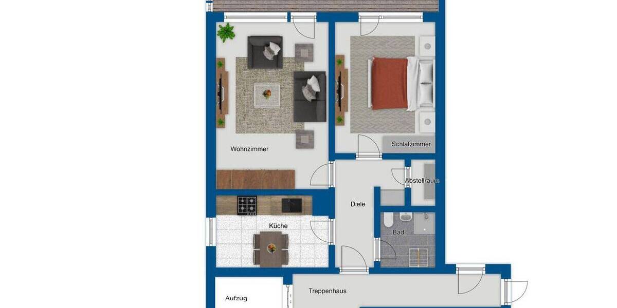 Etagenwohnung Köln Weiden - 2 Zimmer, 61 m&sup2;, 325.000&euro; | Angebot:26260643