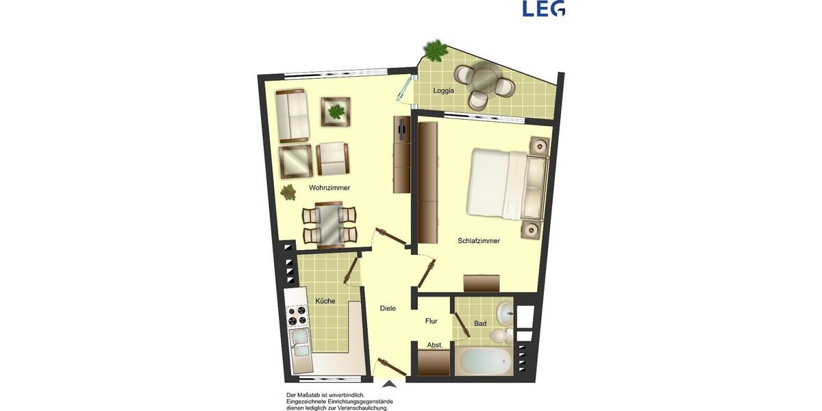 Etagenwohnung Solingen Wald - 2.5 Zimmer, 52 m&sup2;, 479&euro; | Angebot:24489873