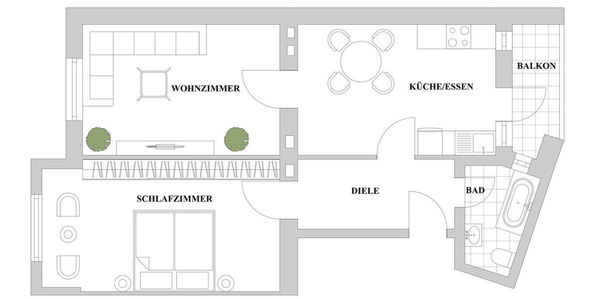 Etagenwohnung Düsseldorf Unterbilk - 2 Zimmer, 65 m&sup2;, 249.000&euro; | Angebot:26171285