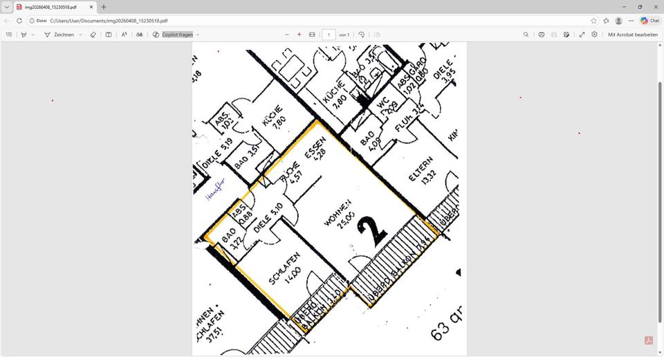 Etagenwohnung Bergisch Gladbach Alt-Frankenforst - 2 Zimmer, 63 m&sup2;, 129.000&euro; | Angebot:26087360