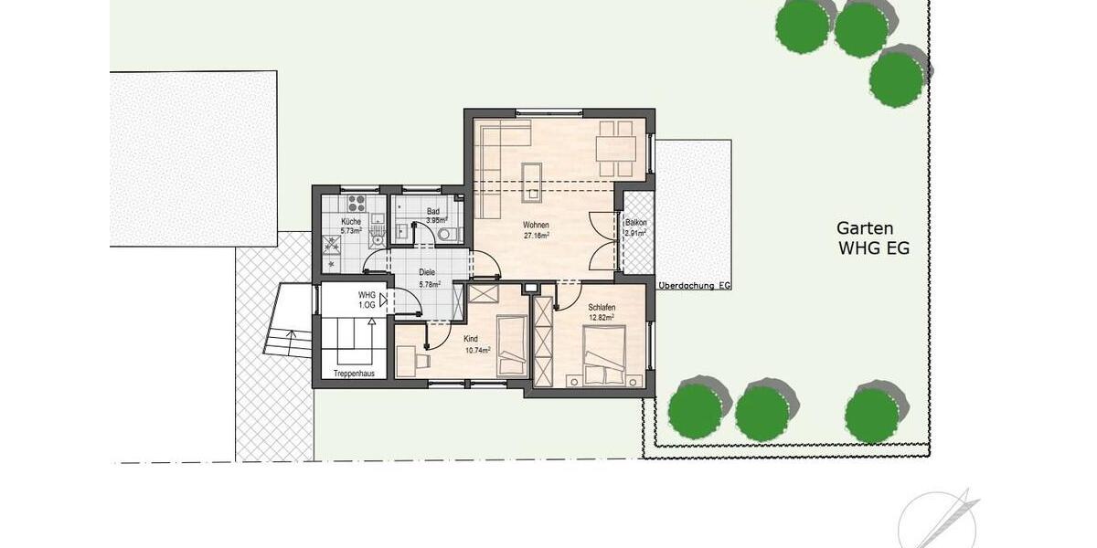 Etagenwohnung Frechen - 3 Zimmer, 70 m&sup2;, 242.900&euro; | Angebot:26787602