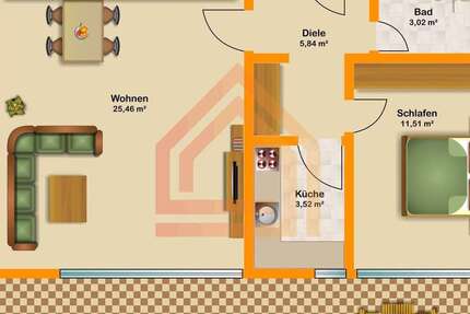 Wohnung Köln Innenstadt - 2 Zimmer, 56 m&sup2;, 280.000&euro; | Angebot:25193430