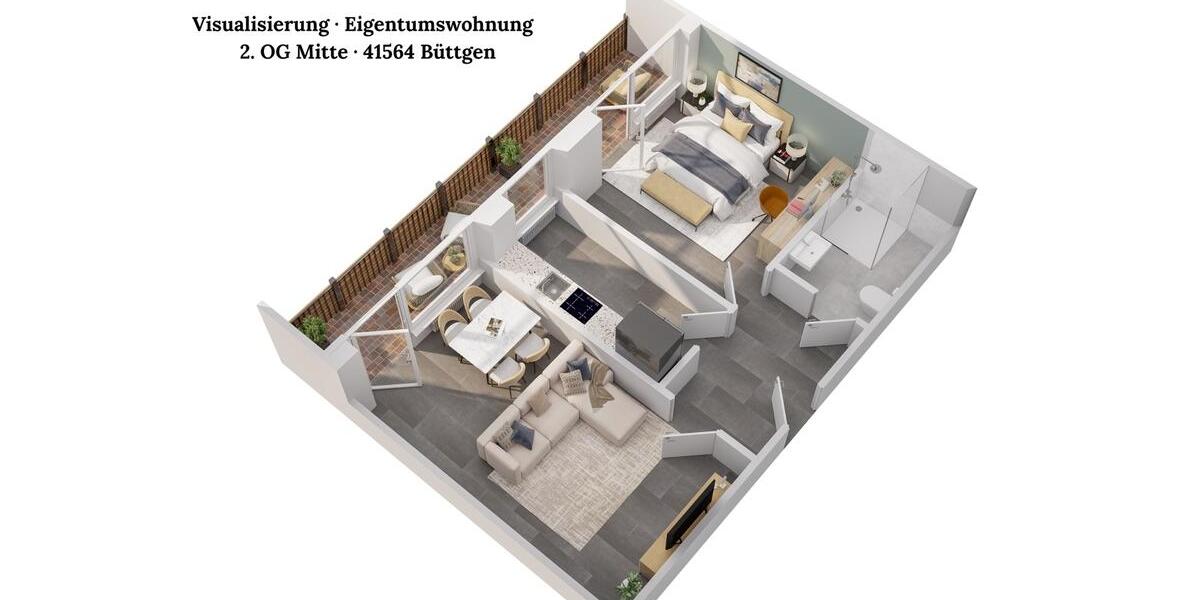Etagenwohnung Kaarst - 2 Zimmer, 63 m&sup2;, 189.000&euro; | Angebot:25953497