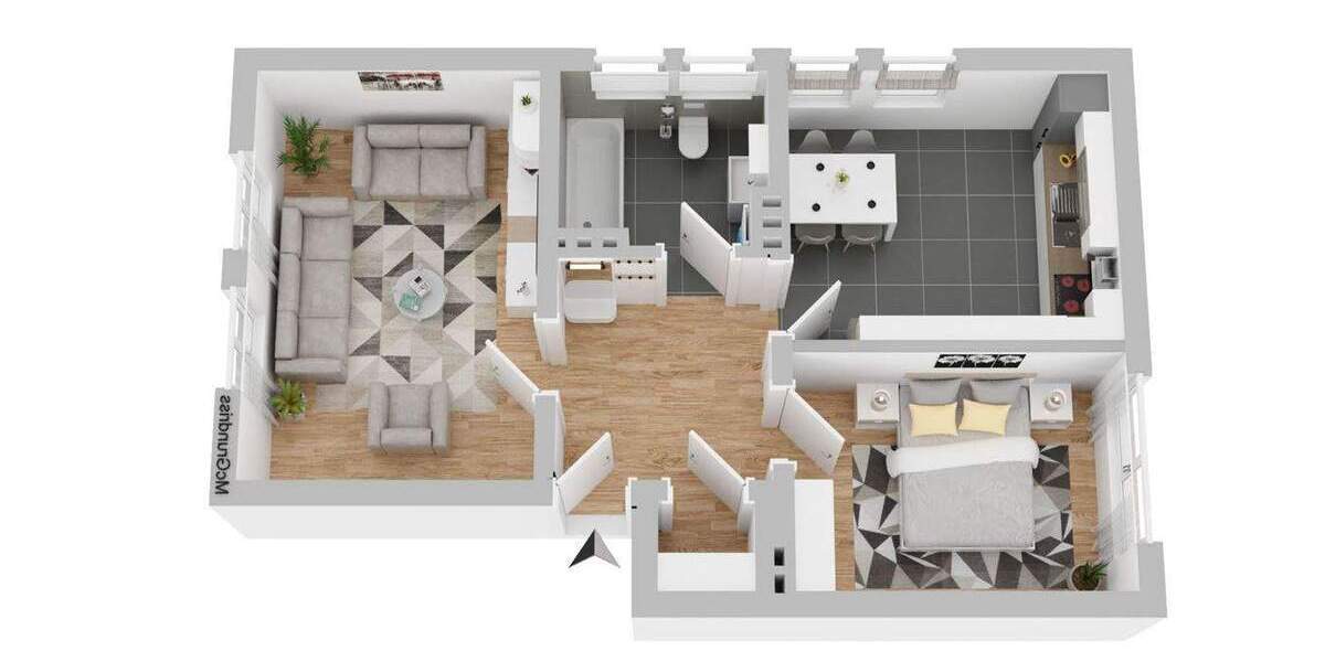 Etagenwohnung Neuss Barbaraviertel - 2 Zimmer, 155.800&euro; | Angebot:25899090