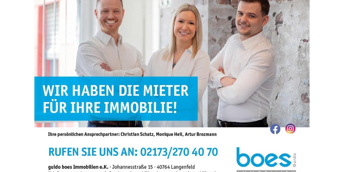 Etagenwohnung Langenfeld (Rheinland) - 3 Zimmer, 111 m&sup2;, 1.550&euro; | Angebot:24600343