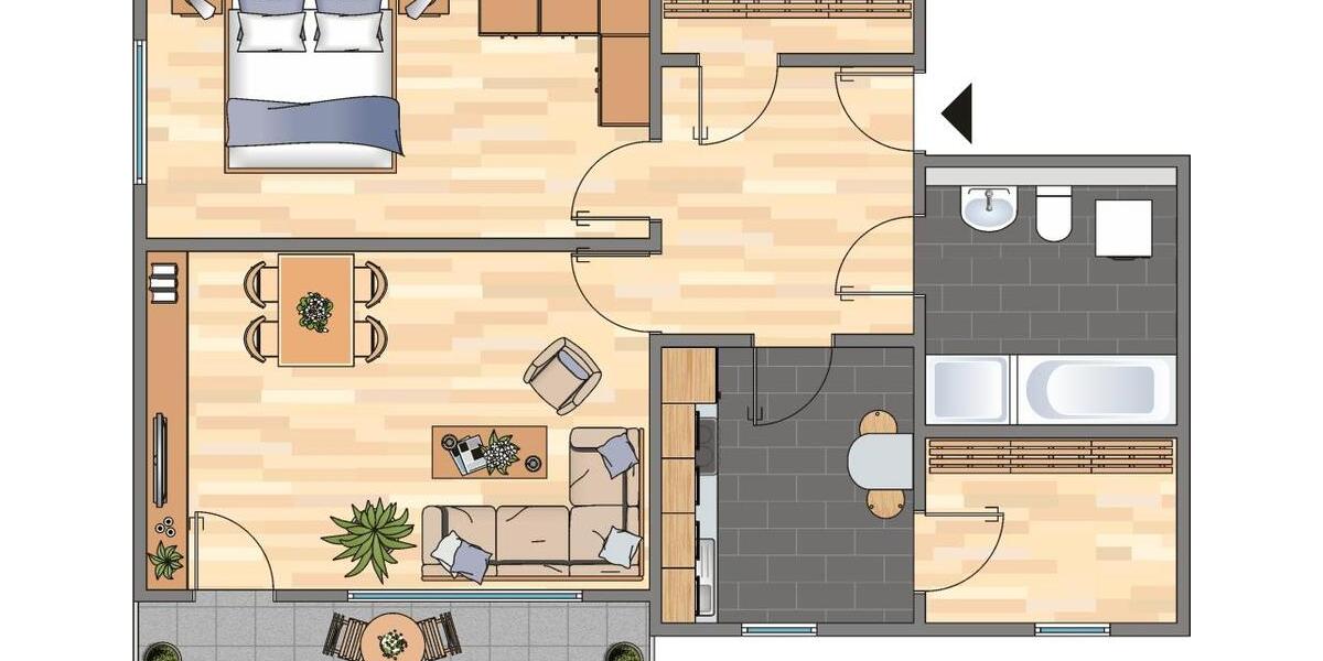 Etagenwohnung Velbert Velbert-Mitte - 2 Zimmer, 63 m&sup2;, 479&euro; | Angebot:26292993