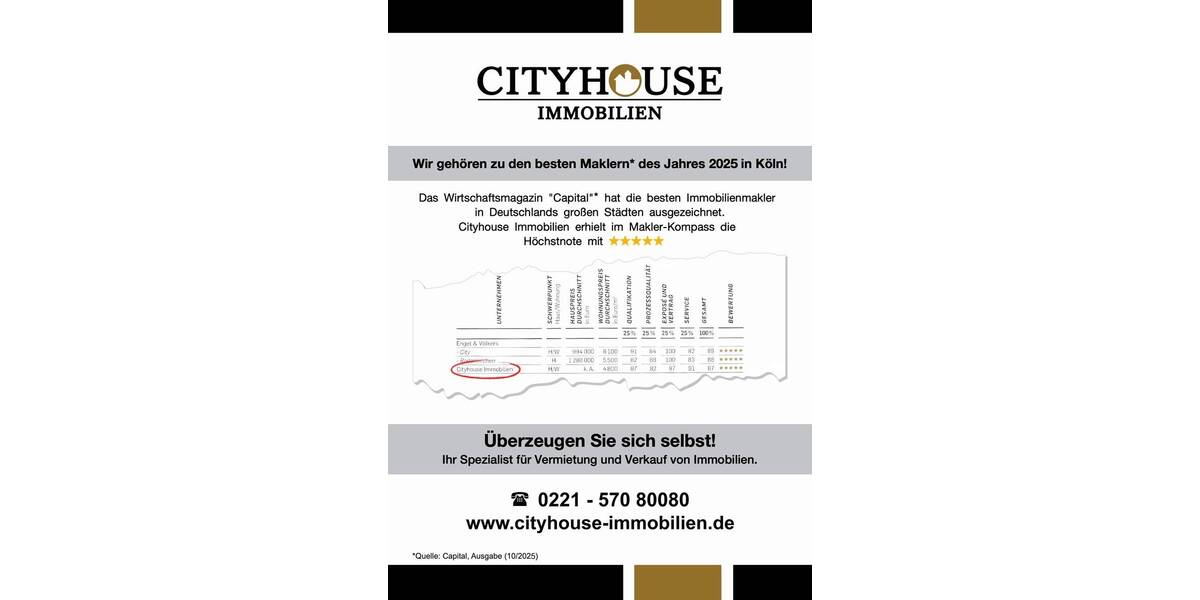 Etagenwohnung Köln Neustadt-Nord - 2 Zimmer, 63 m&sup2;, 339.000&euro; | Angebot:26276440