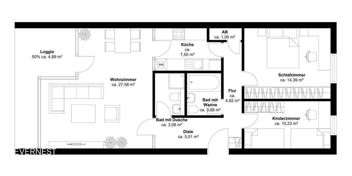 Etagenwohnung Bergisch Gladbach Bockenberg - 3 Zimmer, 83 m&sup2;, 175.000&euro; | Angebot:26258707