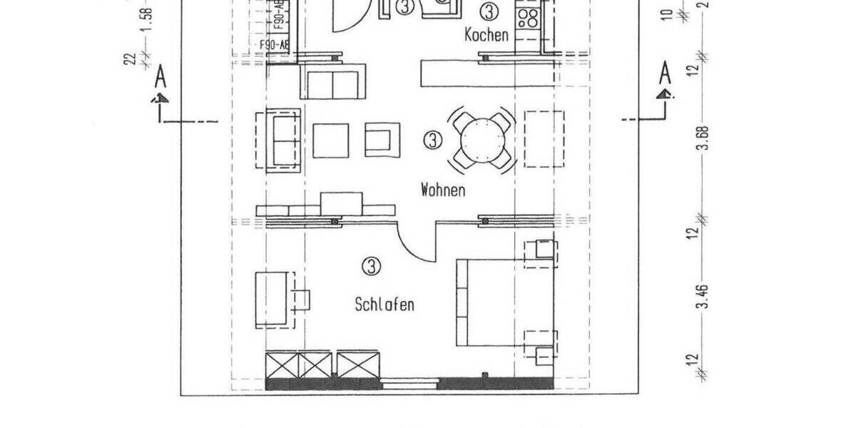 Etagenwohnung Ratingen West - 2 Zimmer, 55 m&sup2;, 550&euro; | Angebot:26171290